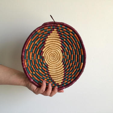 Vintage African Coiled Wall Basket 