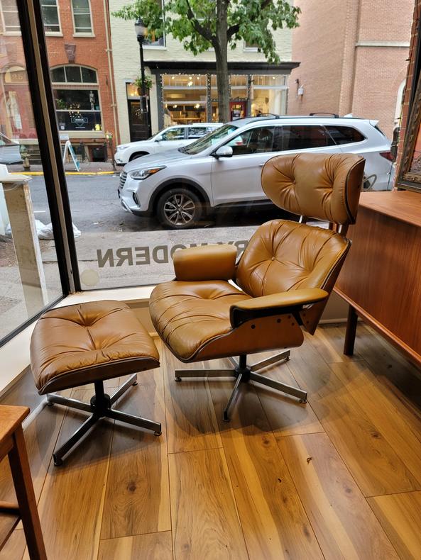 Vintage Eames Style Lounge Chair and Ottoman