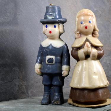 Vintage Pilgrim Pair Candles - Pilgrim Man and Woman Candles - Gurley Candles | FREE SHIPPING 