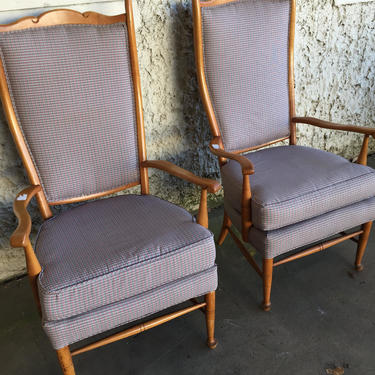 Pickup Only and Delivery to Selected Cities - Pair of High Back Armchair Edward Wormley style 