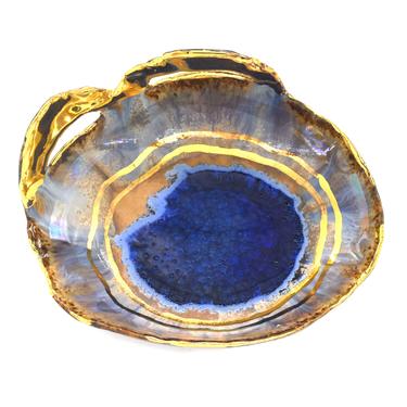 Iceland Bowl - Blue Lagoon with Gold Ripples