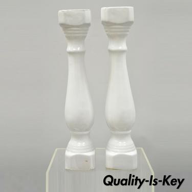 Pair of Porcelain Ceramic 24" Column Posts White Architectural Salvage Parts