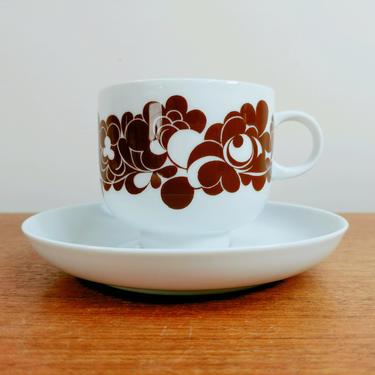 Vintage Rosenthal Continental China | Cordial Cup(s) and Saucer(s) | Wolf Karnagel | Brown Floral | Germany 