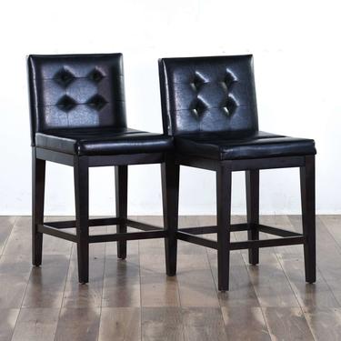 Pair Progressive Furniture Athena Black Bar Stools