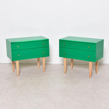 Green Lowboy 2 Drawer Dresser / Large Nightstand by Modcrib LA 