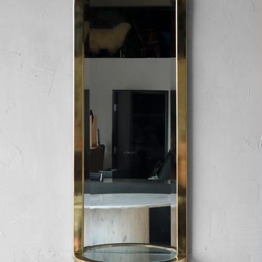 Mid-Century Brass Racetrack Wall Mirror by Pace 