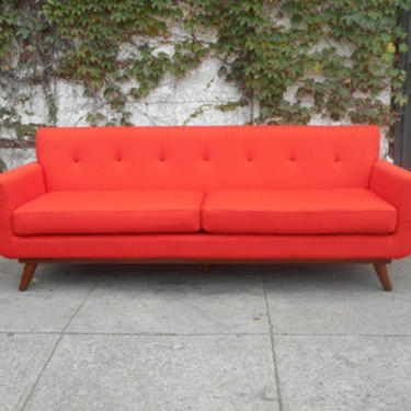 Atomic Red Mid Century Sofa