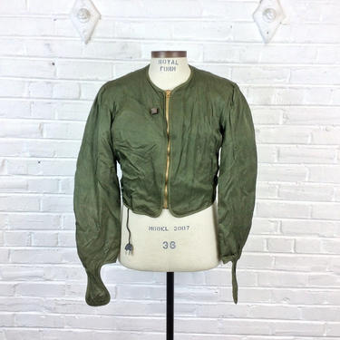 Size Medium Vintage 1940s WWII USAAF Electric Heated Flying Jacket by General Electric 