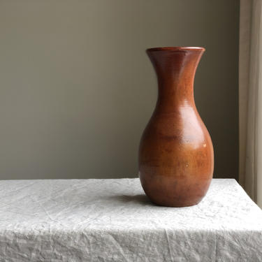 Large Turned Wooden Vase, Hawaiian Monkey Pod Wooden Vase 
