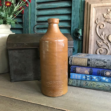 English Stoneware Ink Bottle Jug, Bourne and Son, Bud Vase 