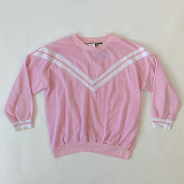 1980's Pink Sweatshirt w/ Chevron Stripe