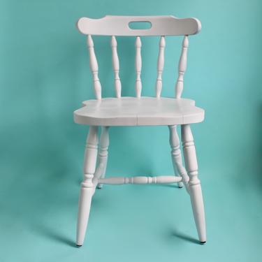 LOCAL PICK UP only Upcycled Low Back Spindle Chair White 