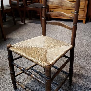 Item #CSN1 Antique American Slat Back &amp; Reed Seat Chair c.1900