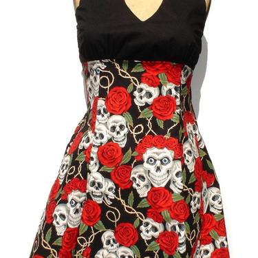 Skull and Roses Day of the Dead Dress 