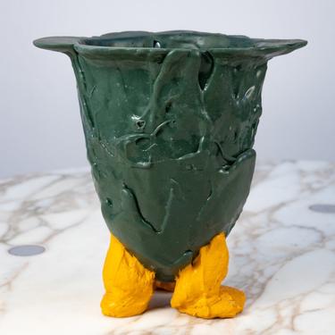 Early Production Gaetano Pesce Amazonia Vase - Green and Yellow 