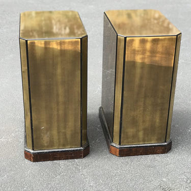 A pair of brass veneered Drexel designed table bases/pedestals, 1970s.  ON SALE! 