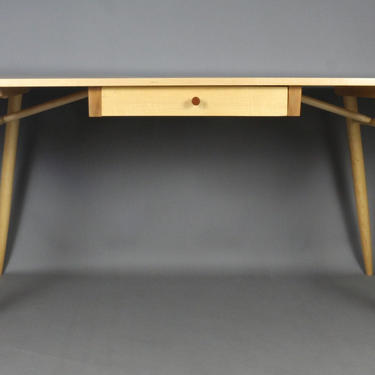 Prototype Solid Figured Maple Paul McCobb Mid Century Style Desk Dining Table 