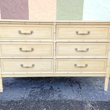 Vintage Faux Bamboo Chest of Five Drawers Henry Links Chest of Drawers