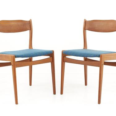 Mid Century Danish Teak Side Chairs - A Pair - mcm 