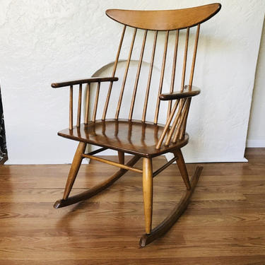 MID CENTURY MODERN Conant Ball Spindle Rocking Chair  #LosAngeles 