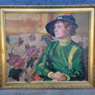 Female Figure Oil Painting by Ted Schuyler 40's 