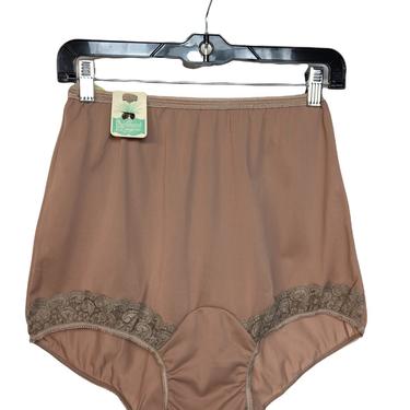Deadstock 1960s Taupe Nylon High Waist Pinehurst Lingerie Underpants Panties Underwear Size 6 