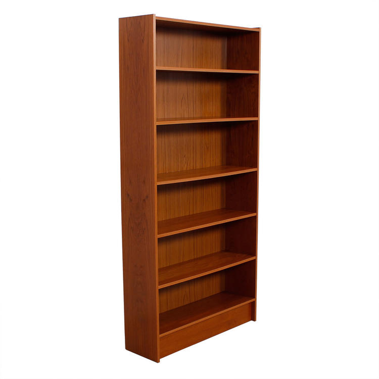 Danish Modern Teak Tall Adjustable Shelf Bookcase