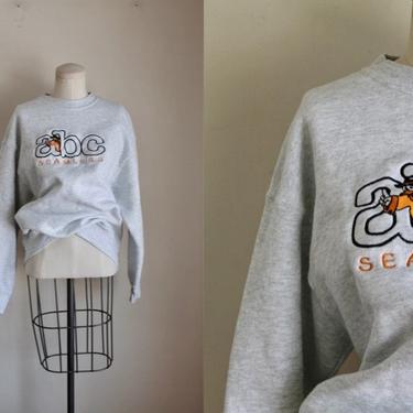 Vintage 1990s Gray Promo Company Graphic Sweatshirt / L-XL 