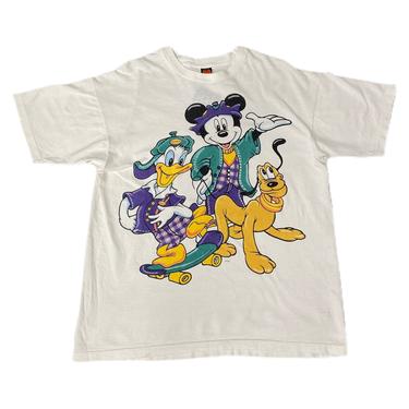 (OSFA) Disney Single Stitch Mickey and Friends White Tshirt 082521 ERF