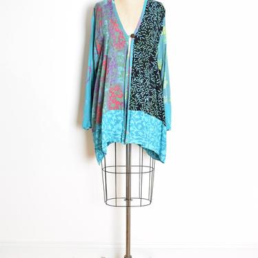 vintage 90s jacket top Wild Thing Wild Woman batik print rayon lagenlook XL XXL 