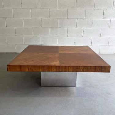 Walnut And Chrome Coffee Table By Milo Baughman For Thayer Coggin