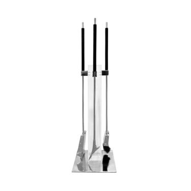 Albrizzi Elegant Fireplace Tool Set with Mounting Post in Lucite