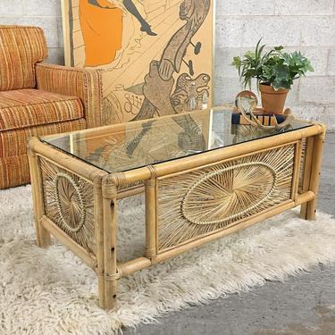LOCAL PICKUP ONLY ------------ Vintage Rattan Coffee Table 
