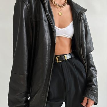 Vintage Ink Black Calvin Klein Leather Jacket