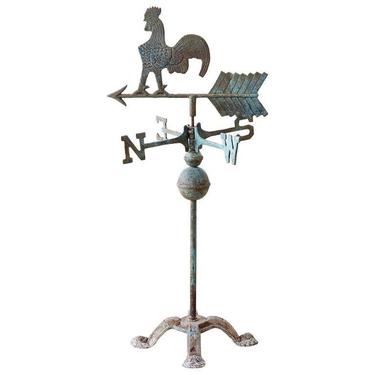 Americana Rooster or Cockerel Directional Weathervane on Stand by ErinLaneEstate