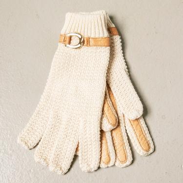 1970s Gloves Cotton Knit Deadstock M 