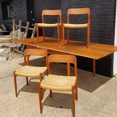 Set of 4 Mid Century Danish chairs. By Neils O Moller 