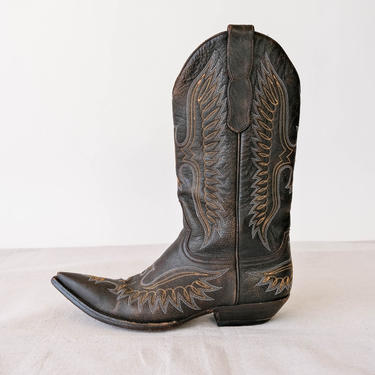 Vintage Old Gringo Dark Brown Firebird Western Boots | Unisex Size Mens 8, Womens 10 | Designer Cowboy, Cowgirl, Butter Soft Leather Boots 