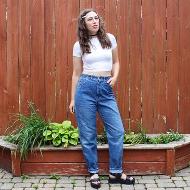 Vintage 1980s Elastic Waist Lee Jeans - Tapered Relaxed Mom Jeans High Rise Denim - M 