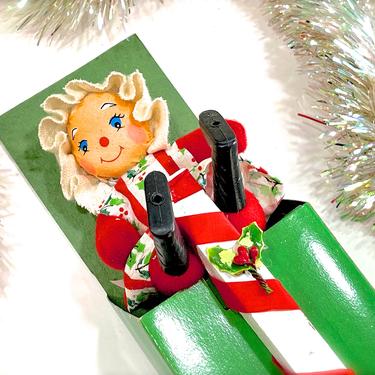 VINTAGE: Wooden Christmas Stocking Hanger in Box  - Christmas Decoration - SKU 28-B-00033790 