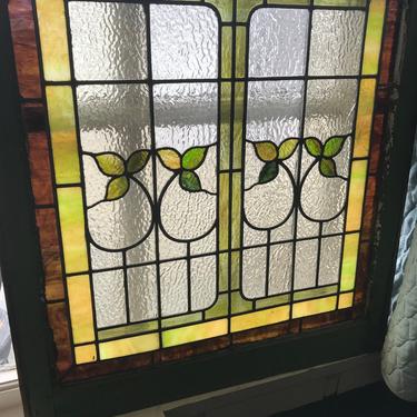Arts and crafts leaded glass window 