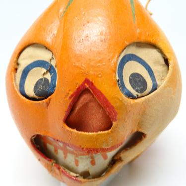 Antique 1930's German Jack O Lantern, Vintage Candy Container for Halloween 
