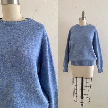 vintage 80's blue scottish wool sweater 
