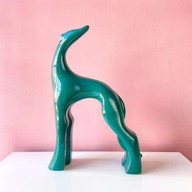 Haeger Greyhound Dog Statue - Green 