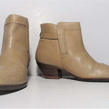 Vintage 1970s Playboy Ankle Boots, 8 1/2D Men, Beige Leather 