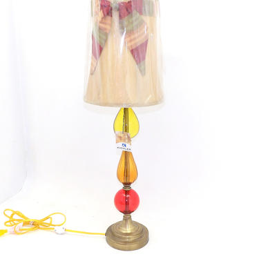 Table Lamp Bohemian Hand Blown Glass By Kichler Lamps Red Yellow Orange Colored Hand Blown Nursery Lighting Light Office Desk Dorm Glass 