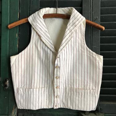1800s French Cotton Waistcoat, Vest, Mens Workwear, Farmhouse, Homesteader 