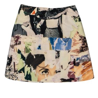 Carven - Magazine Collage Printed A-Line Skirt Sz 10