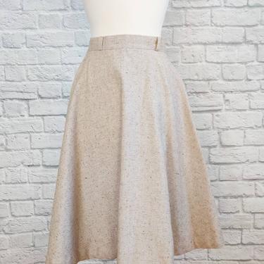 Vintage 70s Tan Circle Skirt // High Waisted with Belt Loops 