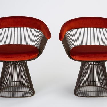 Pair of Bronze Accent Chairs by Warren Platner for Knoll